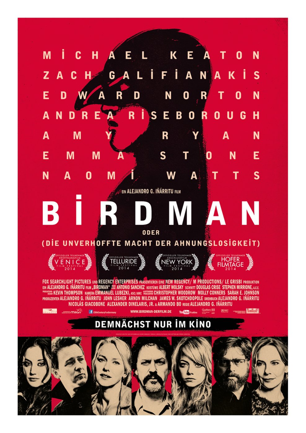 Birdman oder (Die unverhoffte Macht der Ahnungslosigkeit) (Poster)