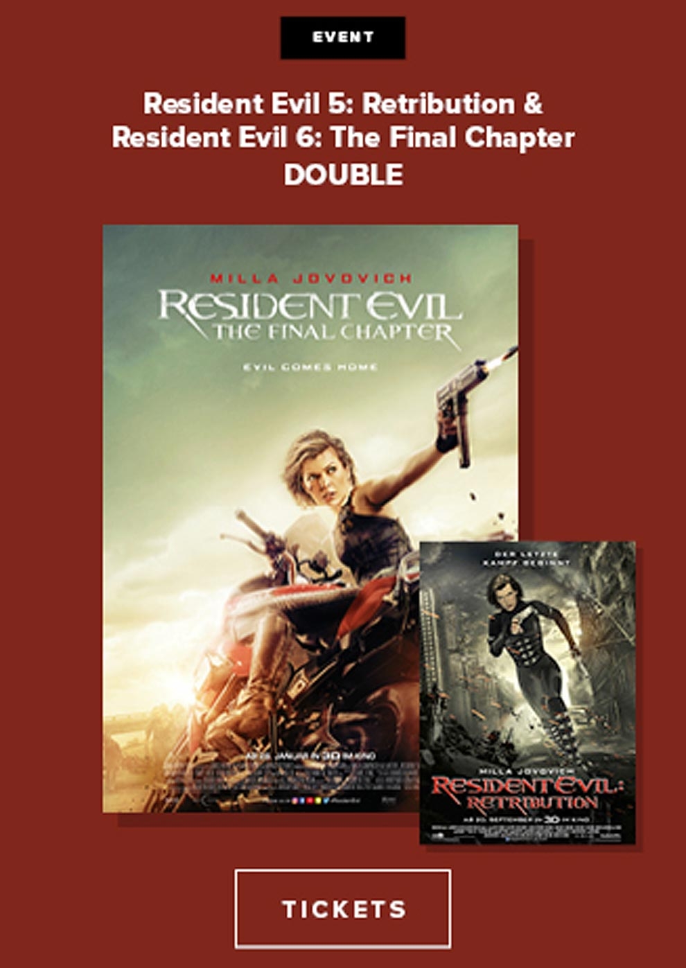 Double Resident Evil Retribution The Final Chapter Daskinoprogramm De